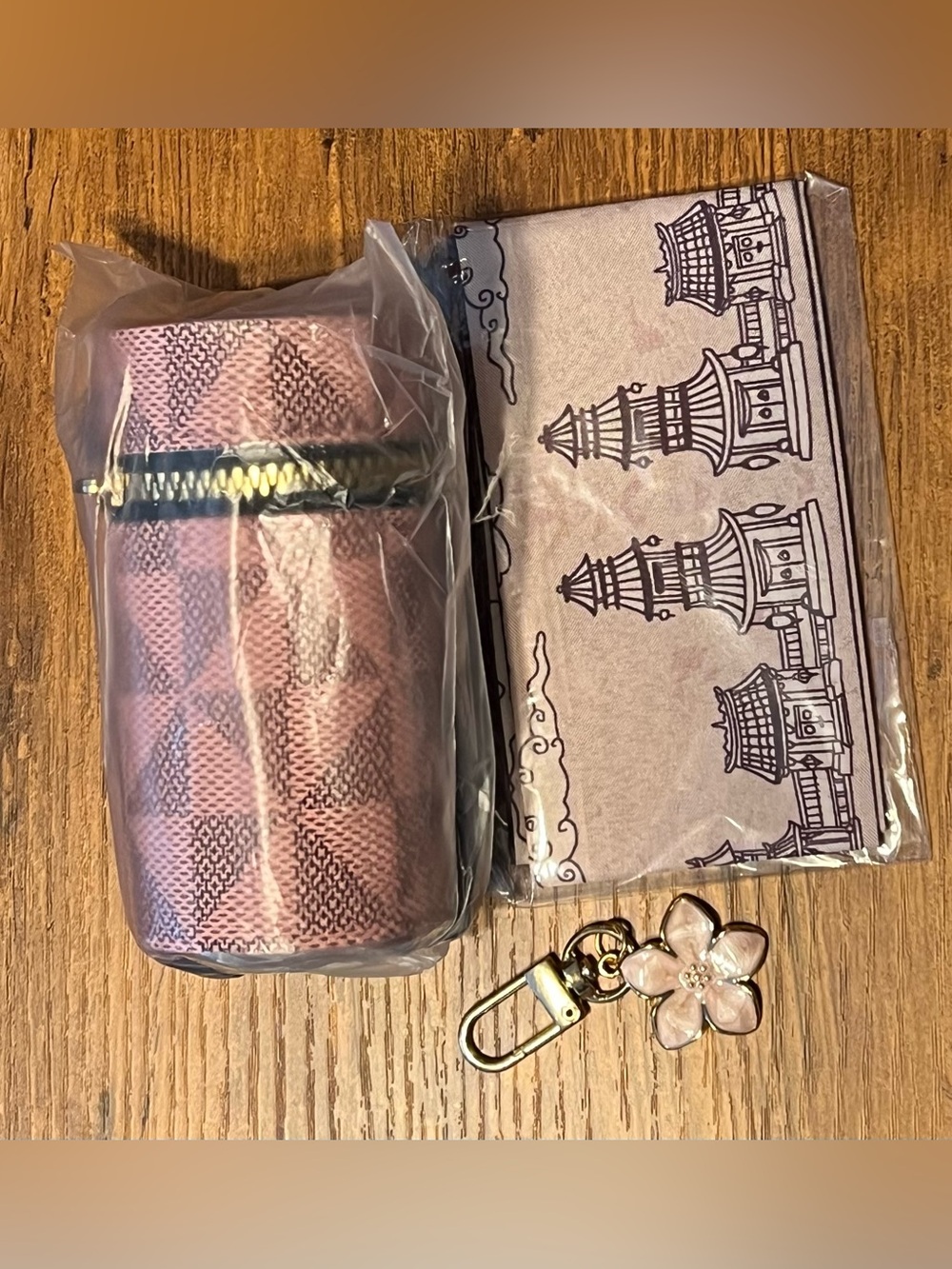 Micro Bucket Bag, Scarf & Charm
